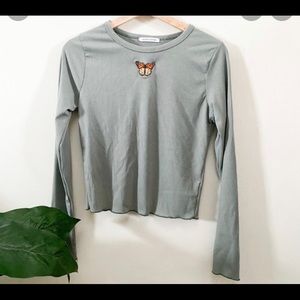 Caution to the Wind Butterfly long sleeve tee